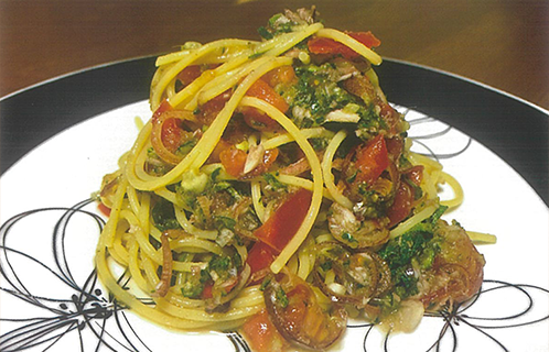 初夏の野菜のペペロンチーノ