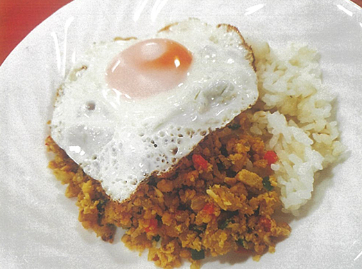 赤パプリカと高野豆腐のガパオライス