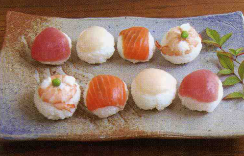 てまりずしと野菜と豚汁のすまし汁