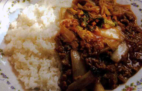 マーバーハクサイご飯と卵のふわふわスープ