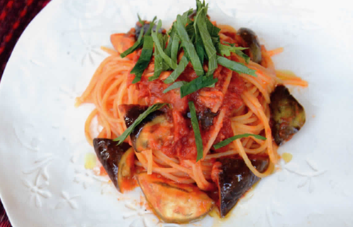 ナスとツナのスパゲティ