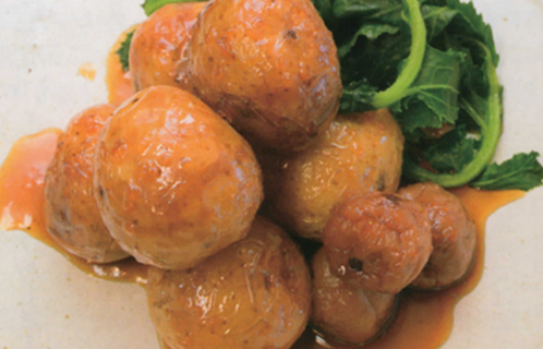 新ジャガイモの梅煮とジャガイモの洋風卵焼き